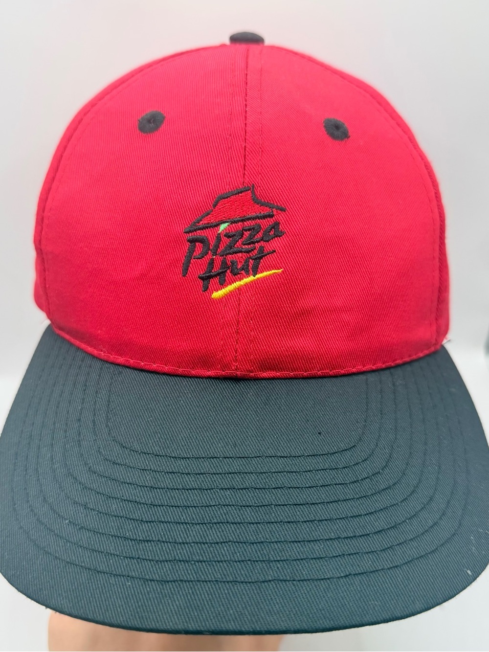Pizza Hut Hat Red Black Brim Adjustable Uniform Cap